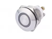 Nút nhấn inox 22mm bo tròn có Led